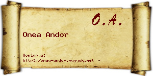 Onea Andor névjegykártya